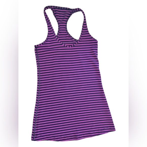 Lululemon Striped Racerback Tank – Purple & Pink – Size 4 - Picture 1 of 2